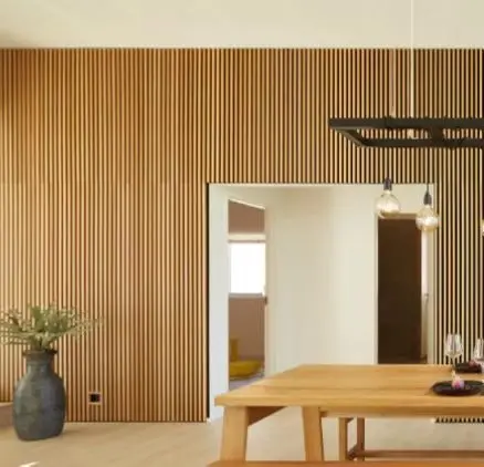 Forest Free Sample Wall Panel Wood Slat Panel Interior Wall Panel Decorative Soundproofing PET Base Natural Woodslat Panel