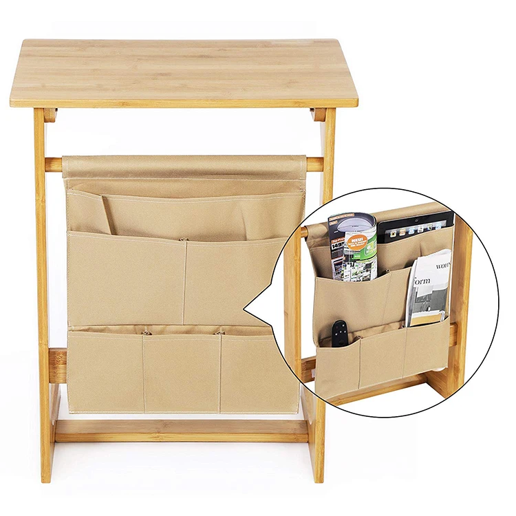 Removable Side High Quality Bamboo Bed Side Table