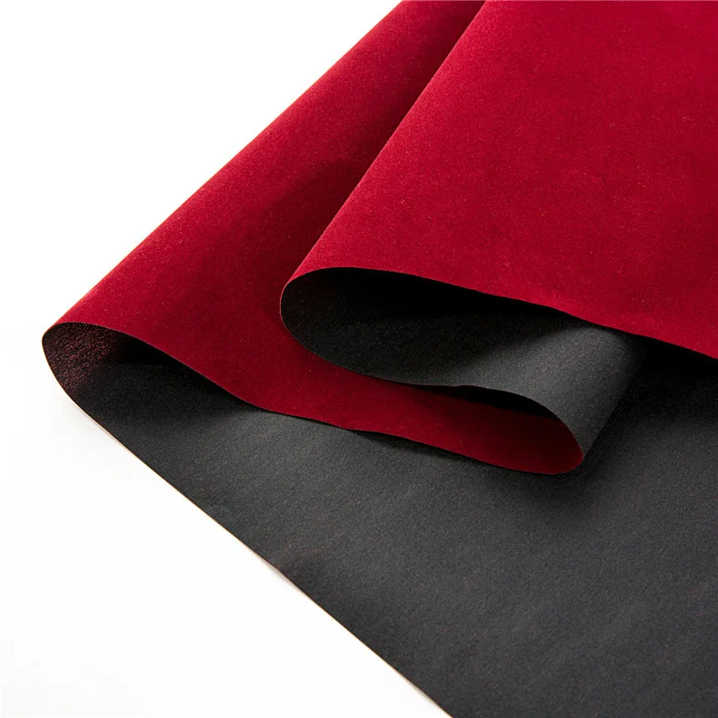 Лучшая цена Spunlace односторонняя красная короткая ворсовая ткань Бархатная обивка для подарочной коробки упаковочный материал