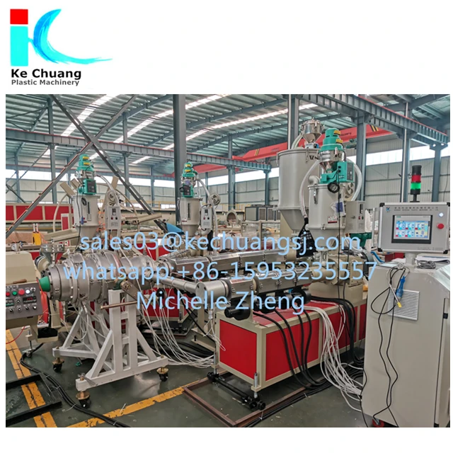 Plastic pipe HDPE hose 3  layers 160-315mm diameter extrusion extruder machine production line