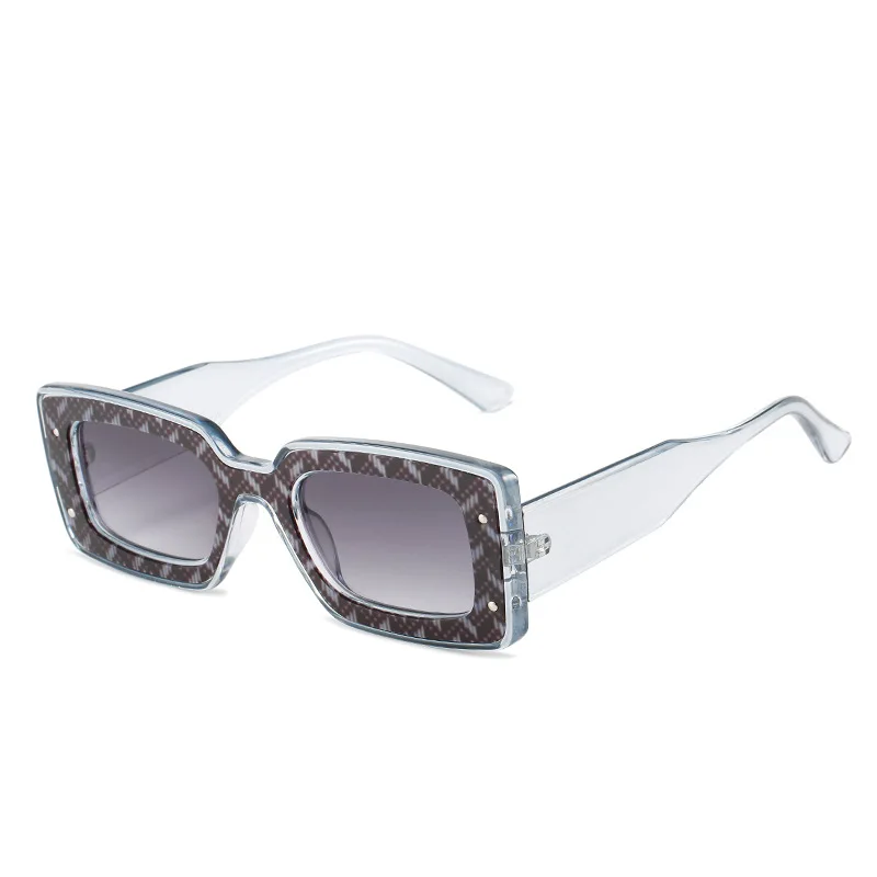 2024 New Square Sunglasses Personality Pattern Contrast Color Glasses Fashion internet celebrity Advanced Sunglasses