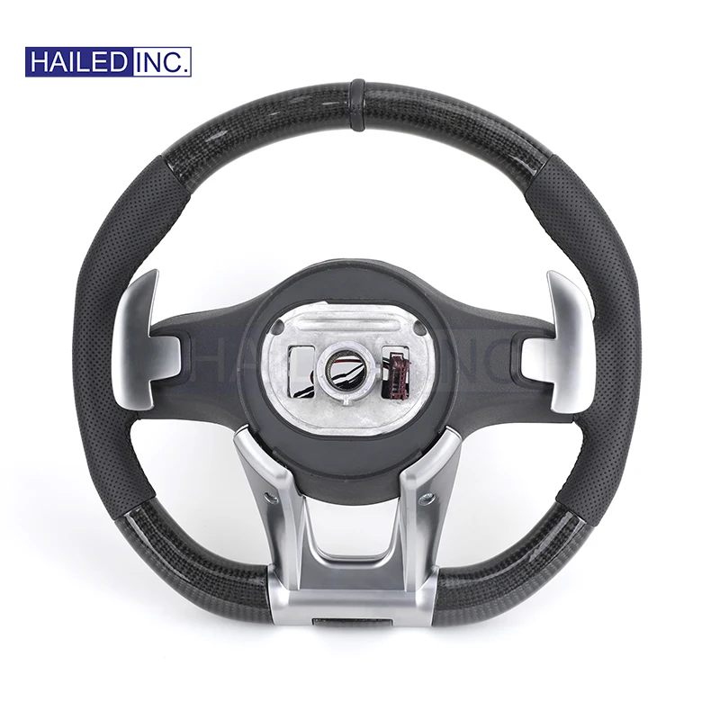 HAILED Upgrade Half Leather Carbon Fiber Steering Wheel for Mercedes Benz G Wagon W463 G63 W204 W205 W211 W212 W213 GLA X156 GLC