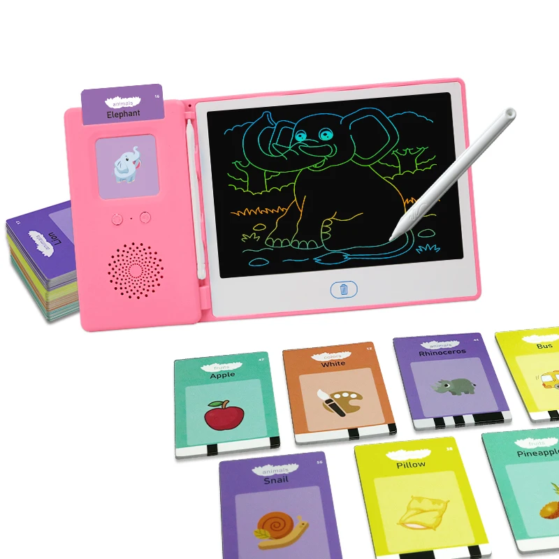 factory OEM 224 words talking flash card machine with lcd writing tablet digital drawing board educational toys  birthday gifts