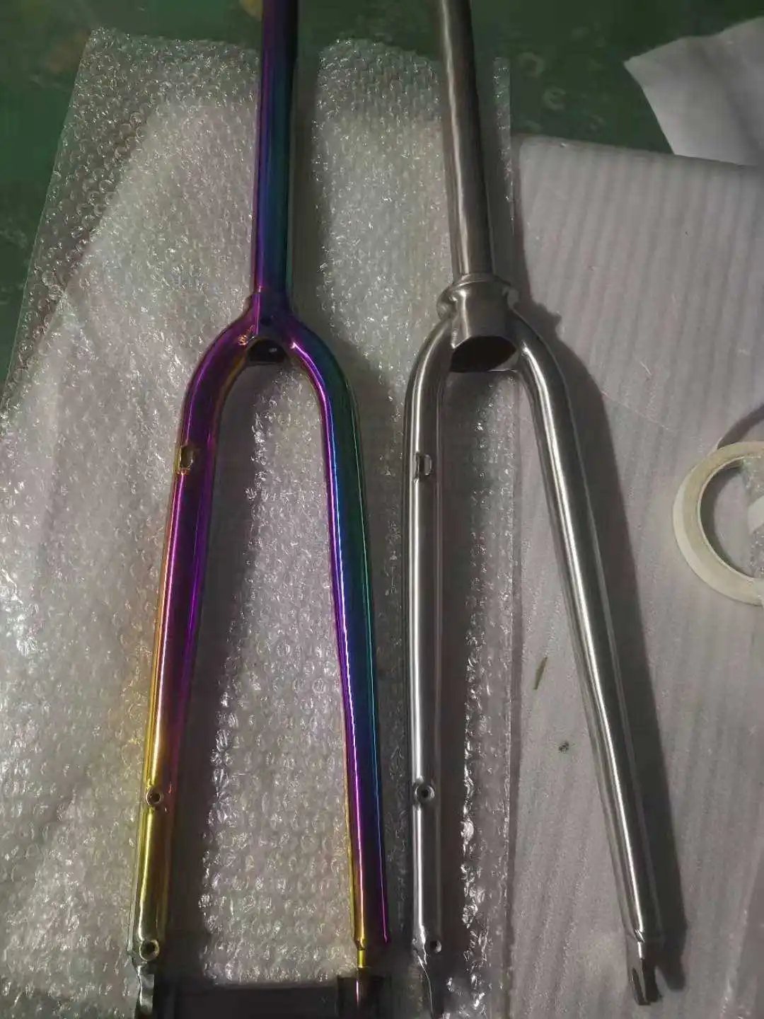 titanium road gravel bike flat mount disc brake  road bike fork