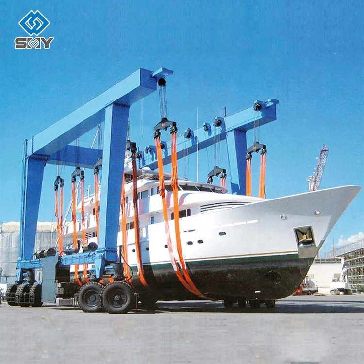 Yacht boat lifting marine travel crane 50 ton capacity boat hoist travel lift price