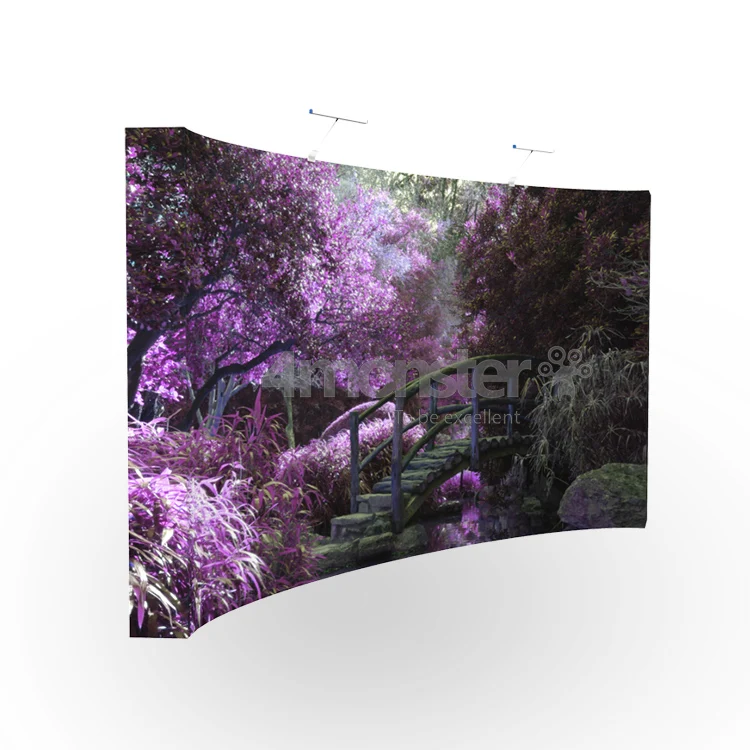 Hot Sale High-end aluminum trade show stand 10 ft curved pop up display