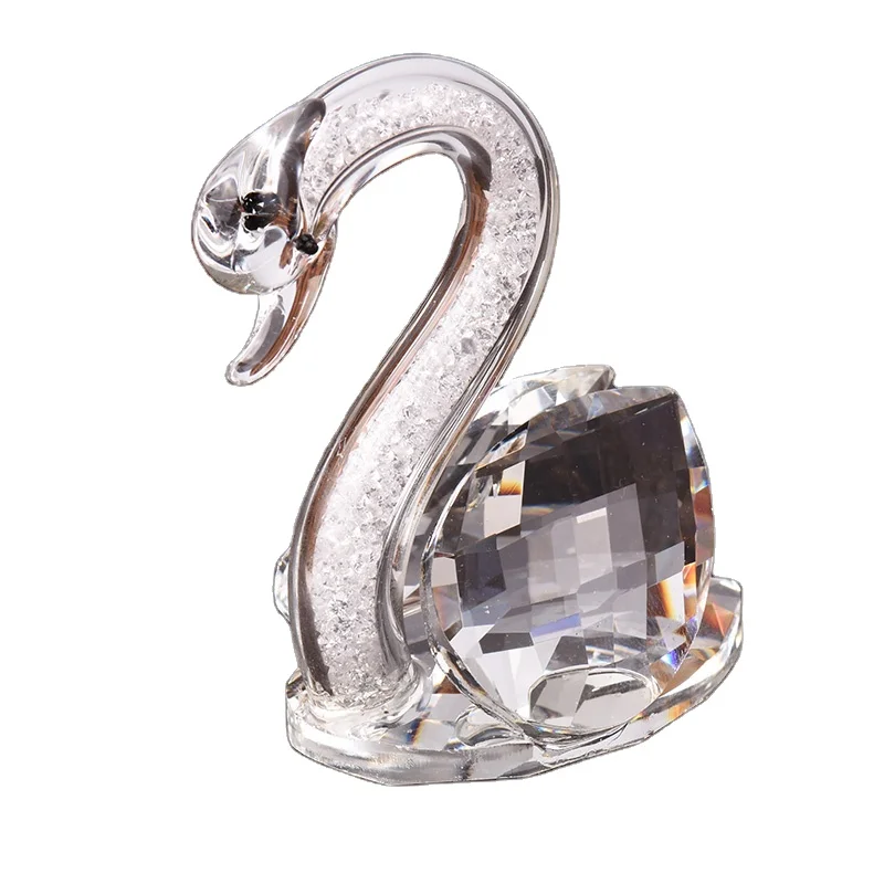New Arrive Beautiful Crystals Crafts For Home Decoration Colorful Crystal Swan Gift