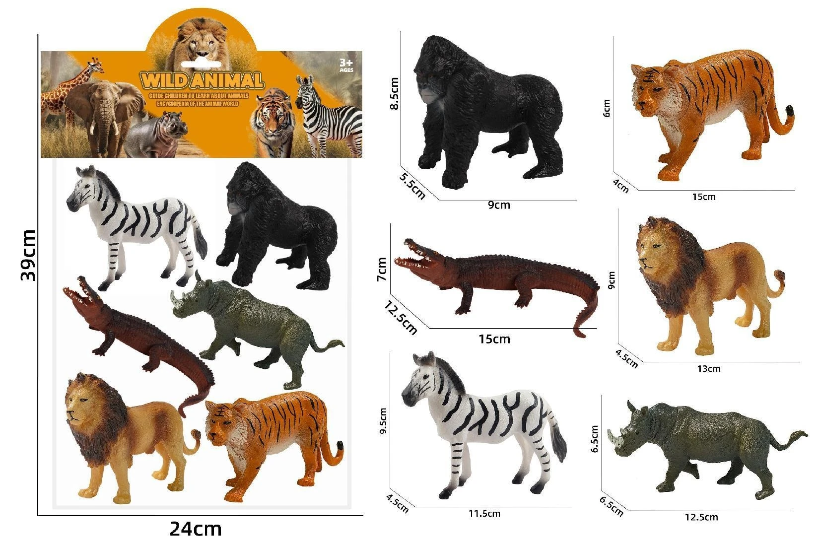 A401 Customized wholesale animal dolls elephant model zoo wild African male baby simulation toy direct deal