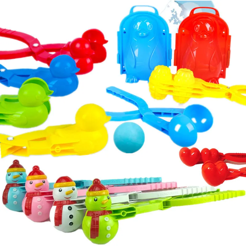 Custom kids snow ball maker snowball clip sand clay mold toys plastic beach toy