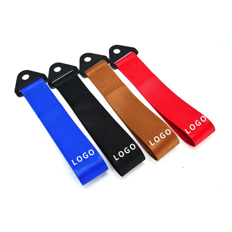 25cm Car Tractor Race Nylon JDM Towing Screen Printing Decorated High Strength Racing Tow Strap For Front Rear Bumper