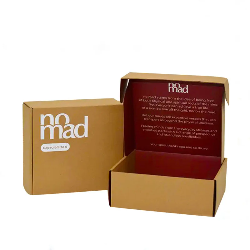 Custom Logo Printed Paper Box Die Cut Folding Kraft Paper Corrugated Shipping Mailing Packaging Box