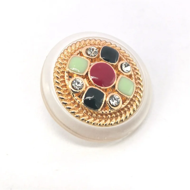 Hot sale snap button pearl metal gold fancy buttons for clothes