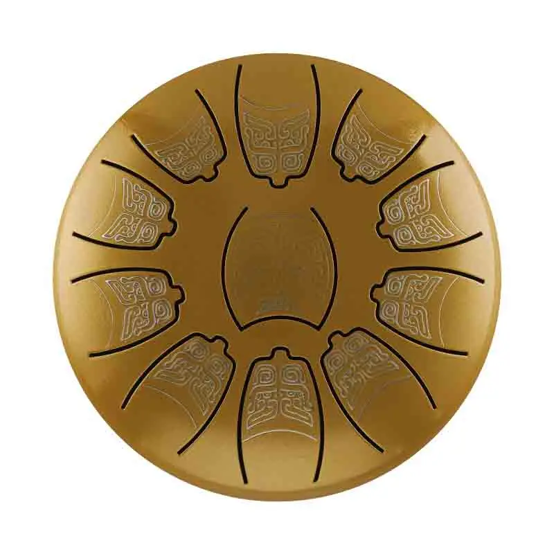 Made in China high cost performance engraving gloss gold 6 inches 11 tongues Tank Handpan hank drum  Steel tongue drum
