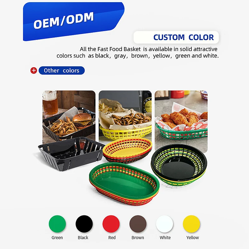 Hotel Kitchen Use Small Fruit Basket Plastic PP Storage Basket Fast Food Basket