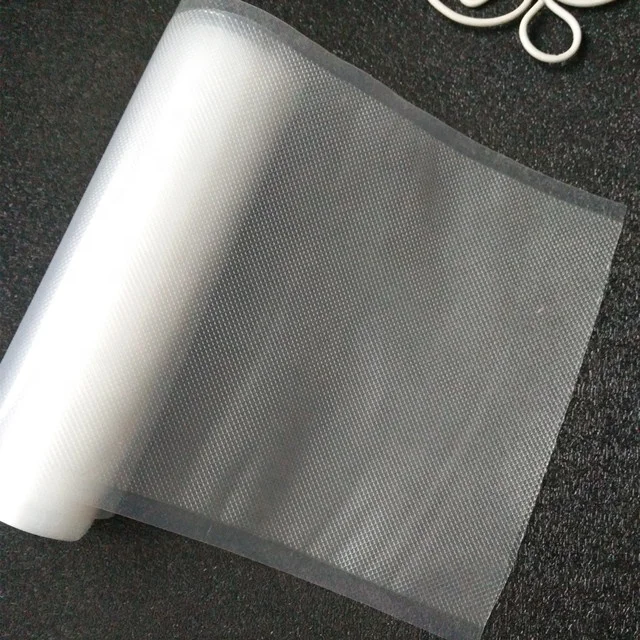 clear 3 sides seal PE family using embossing vacuum bag and roll