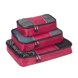 3 Sets of travel compression packing cubes  travel bag organizer set