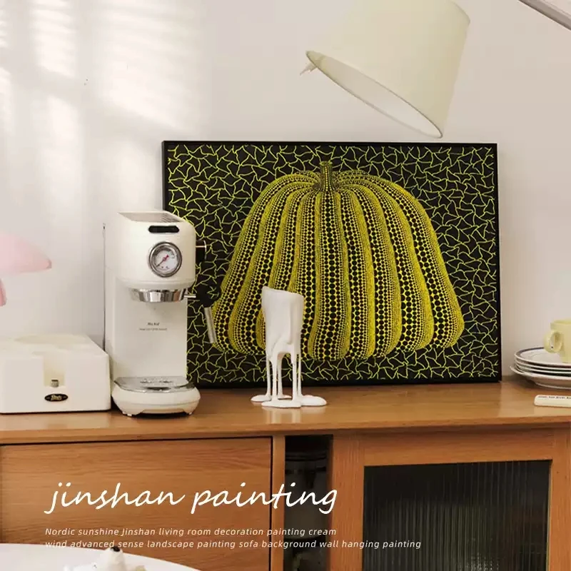 Pumpkin desktop painting restaurant art niche decorative painting living room background wall painting entrance high-end