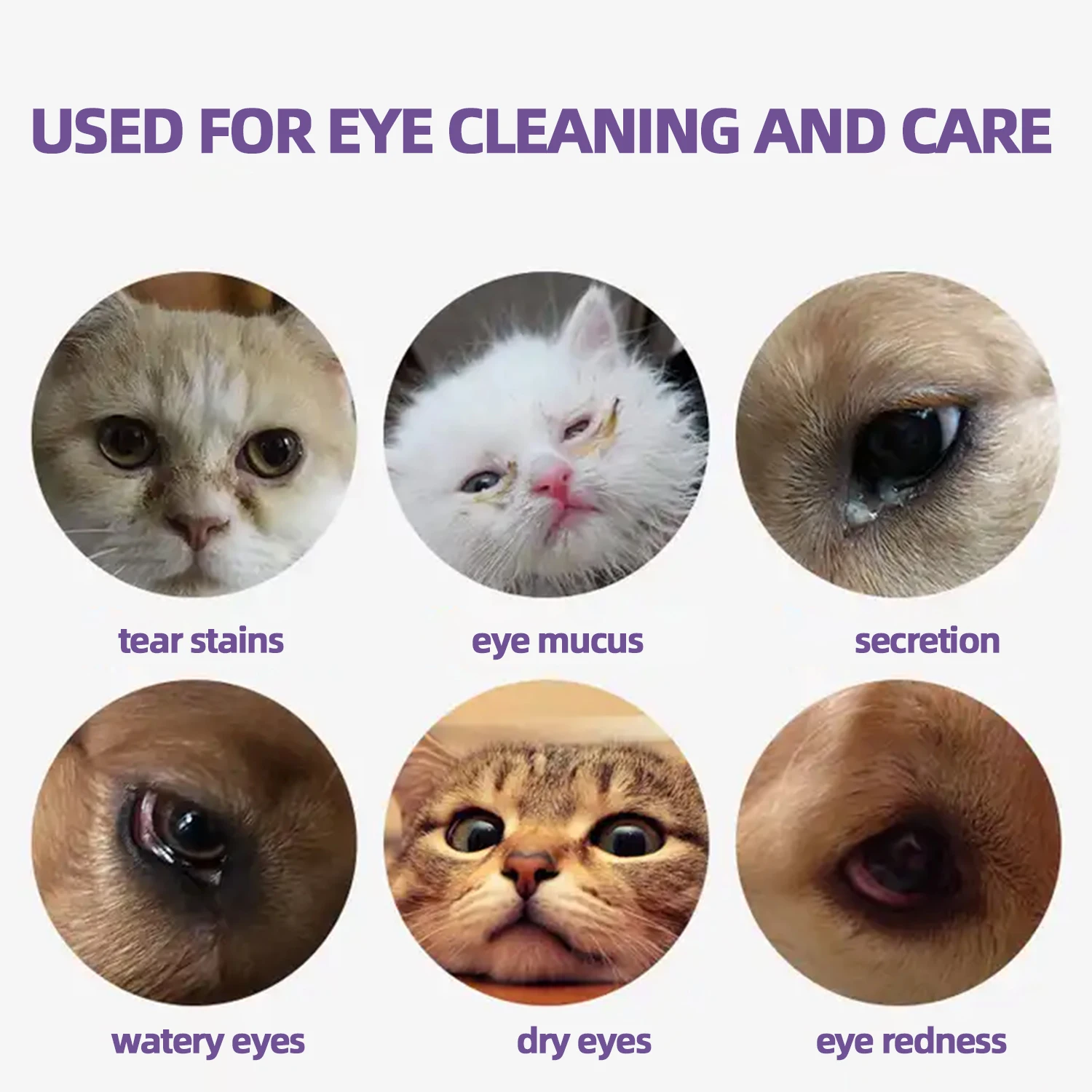 Pet Care Fast Relief from Irritations & Allergies Symptoms Eye Wash & Tear Stain Remover for All Animals -DIB666025