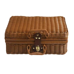 Renel Eco Friendly Woven Plastic PE Rattan Mini Kids Empty Weaving Picnic Basket