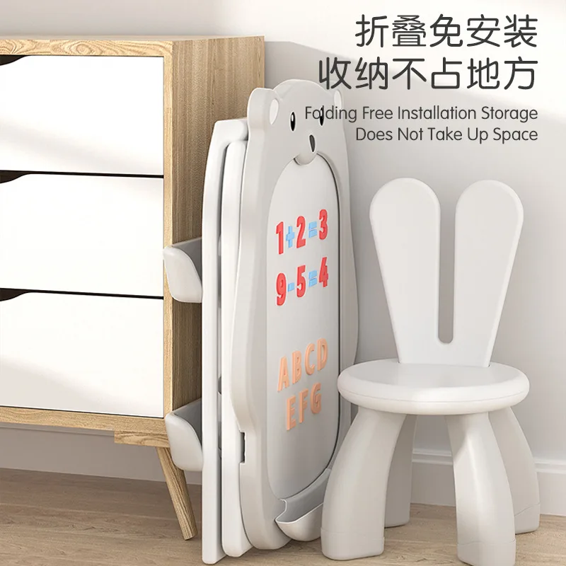 painting frame stand Paint Brush Set Foldable Children Easel Magic Kids Magnetic Painting Drawing White Kid Draw Board Stand