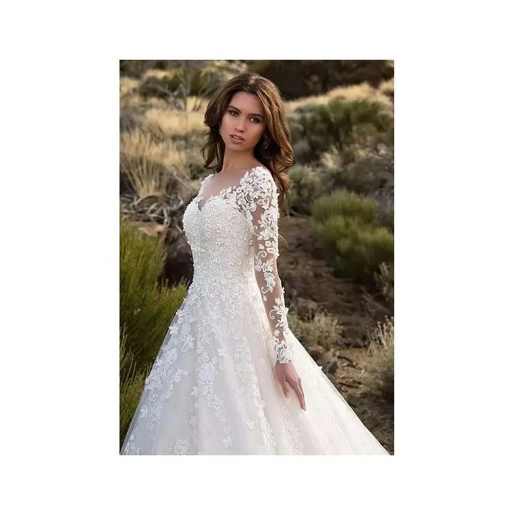 Wedding Dress Bridal Gowns for Womens Long Sleeve One Shoulder Bridal Wedding Dresses