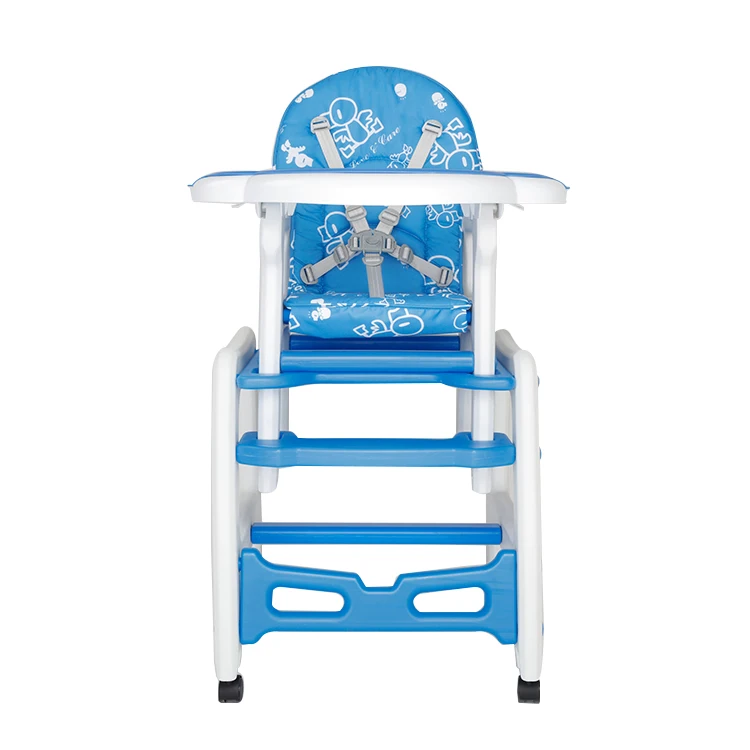 Portable Folding Multifunctional Baby feeding Chair with Chair Cover and Wheel