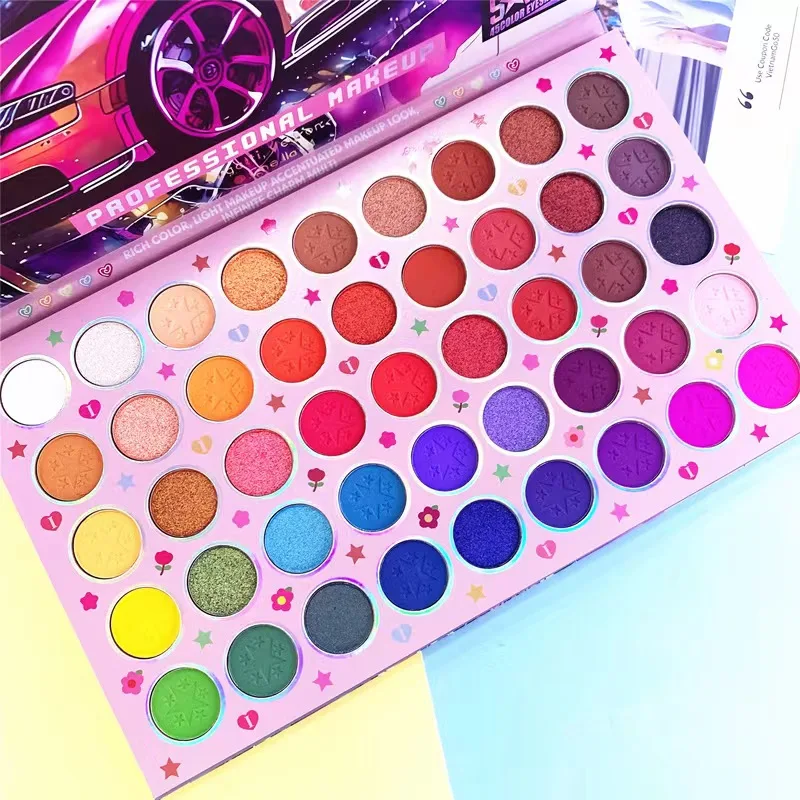 New cartoon cool sports car 45 color pearlescent matte multi-color eye shadow plate