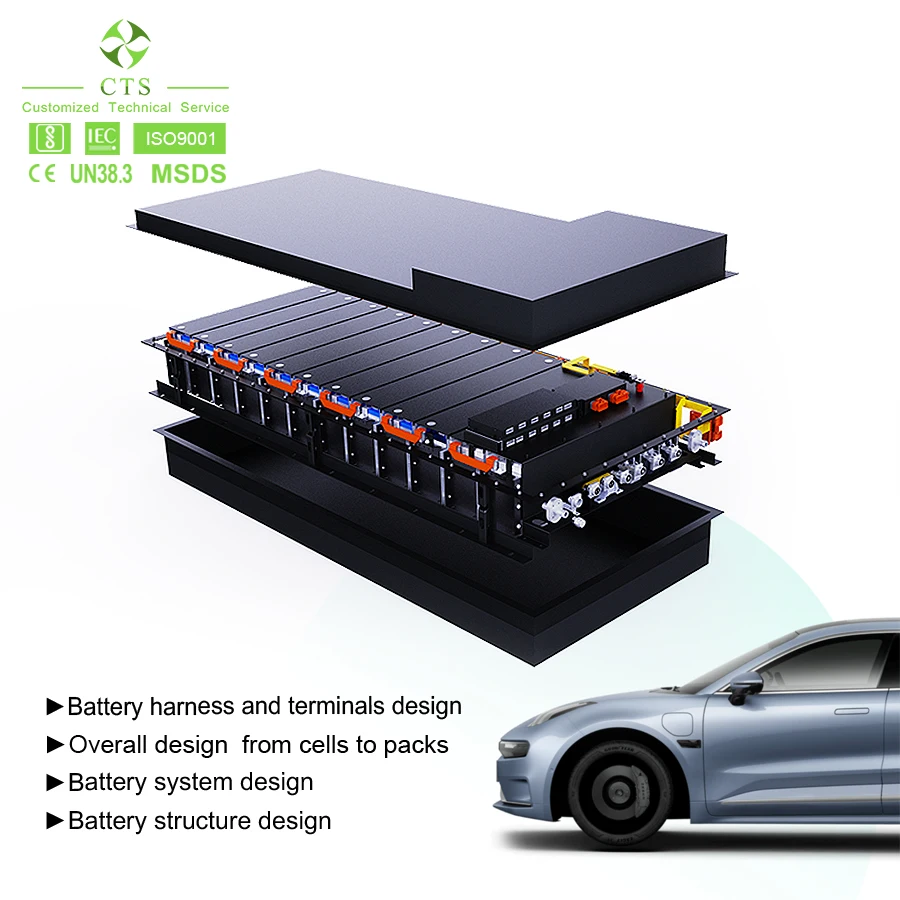 CTS liquid cooled high voltage battery system for EVs trucks buses vehicles 600V 700V 800V 100KWh 150KWh power solution