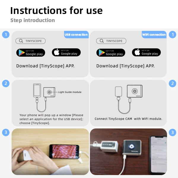 
TinyScope USB Phone Microscope Camera 400X to 1000X, Digital Microscope 13MP Pocket Microscope Compatible with Android iOS 