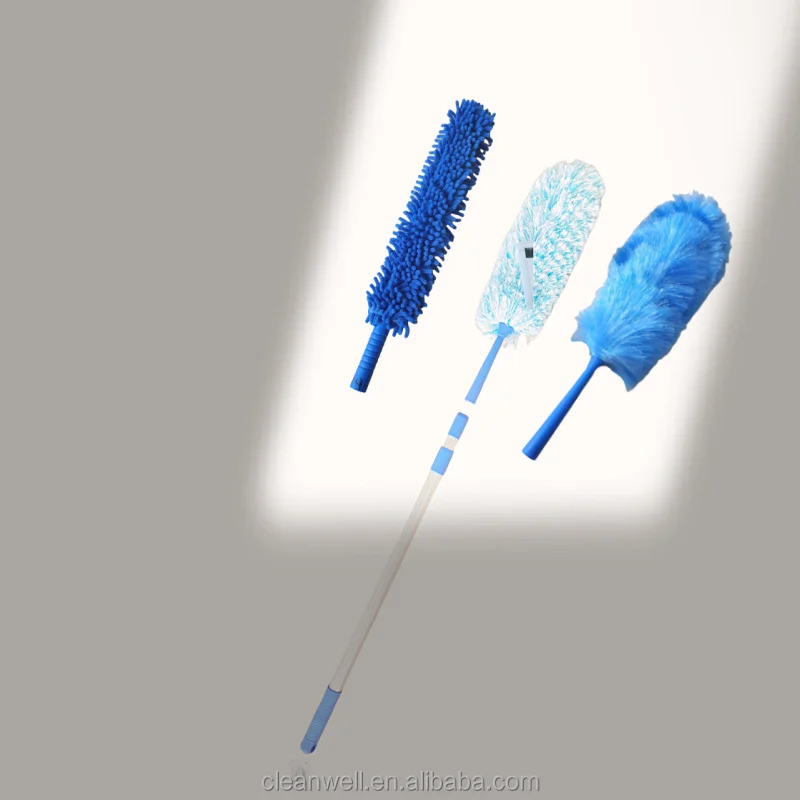 2024 1.85m Foldable Handle Home 3 in 1 Adjustable Room Cleaning Dust Brush Microfiber Detachable Feather Dusters Clean Duster