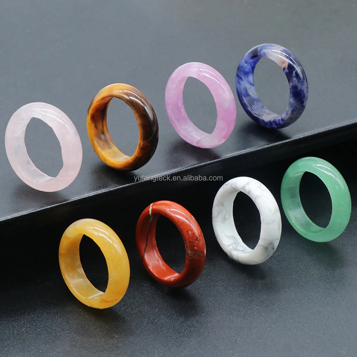 1Pcs Trendy Natural Stone Ring Amethysts Tiger Eye Crystal Rings for Elegant Jewelry Women Man Reiki Healing Gifts