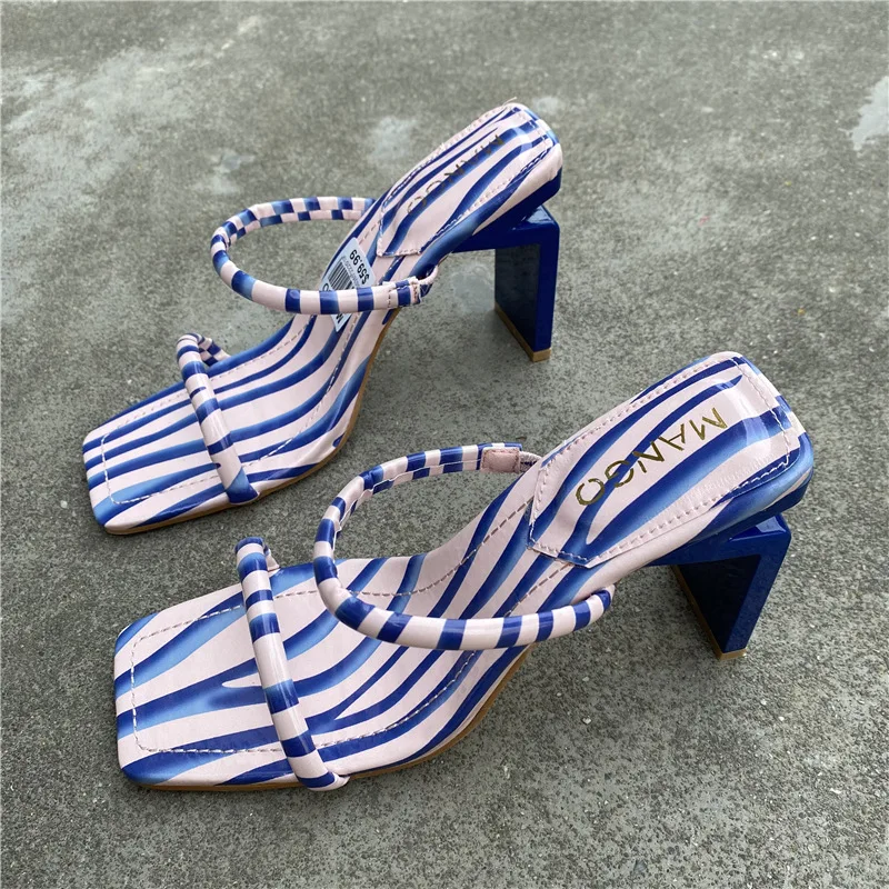 2023 Summer New Arrival Open Toe High-Heel Slides Slippers Big Size Ladies Shoe Girl Outdoor Women Fashion Thick Heel Sandals
