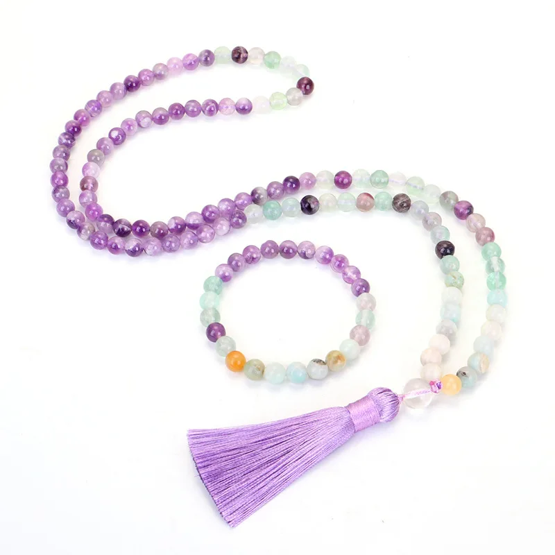 Tasbih Fluorite Amazonite Muslim Nice Bead 108pcs Mala Necklace Islamic Rosary Beads Necklace
