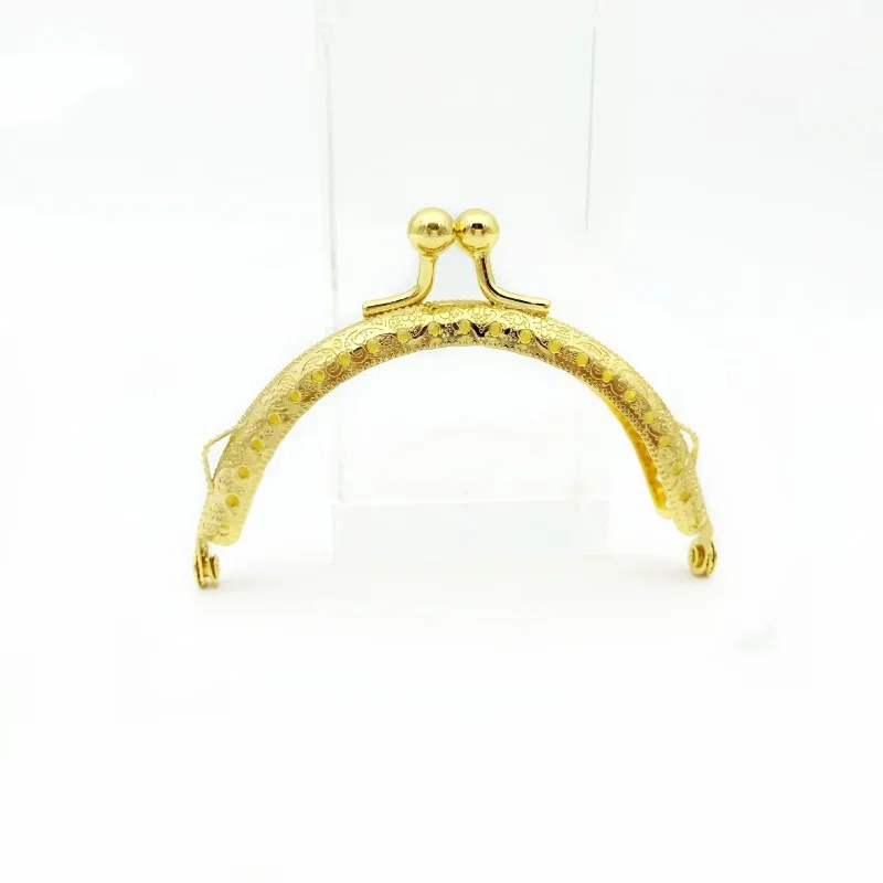 Purse Bag Kiss Clasp Lock, Bag Purse Making Metal Arch Frame Embossed Metal Purse Frame for DIY Handle Bag Sewing Craft