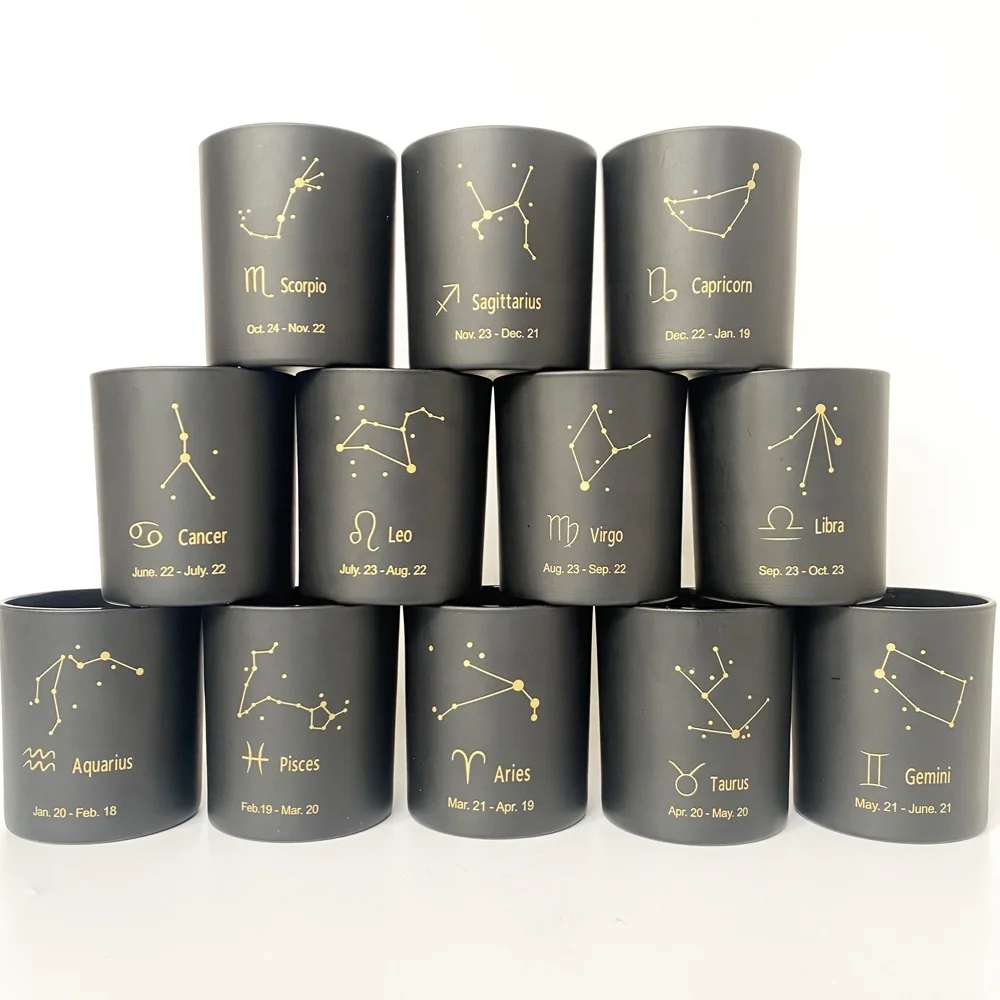 Custom Wholesale candle wax birthday pillar scented luxury candles bulk outdoor cheap Aromatherapy black custom Gemini candles