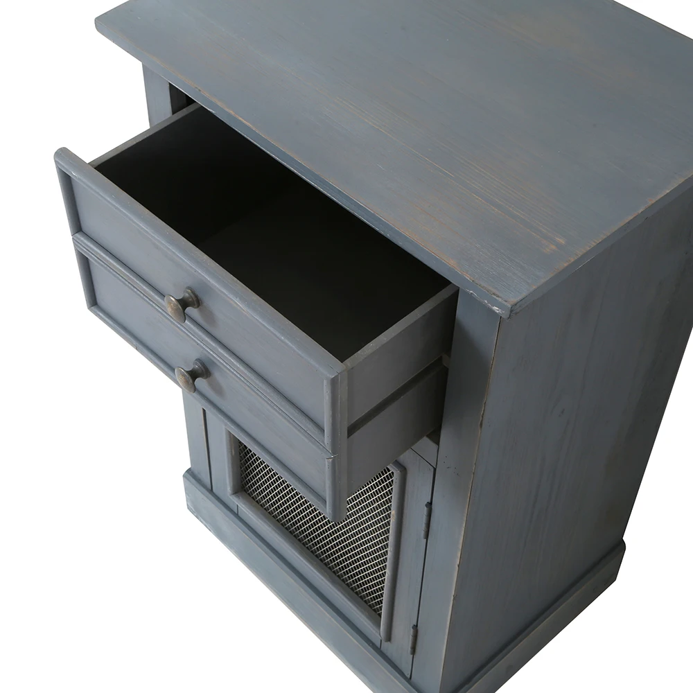 Retro Furniture Multi-Functional Storage Nightstand With 2 Drawers Sideboard Cabinet