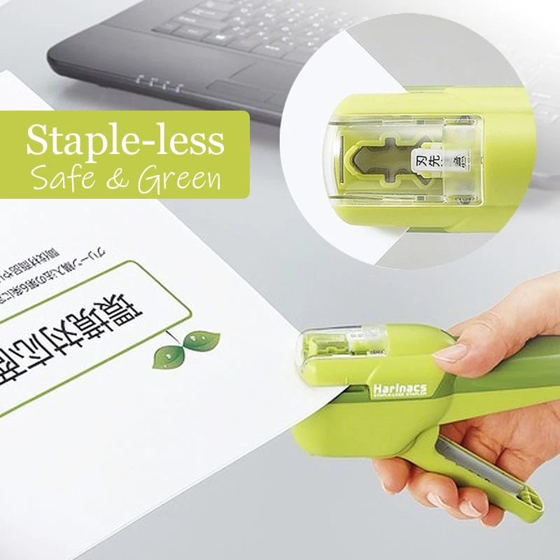 
Easy Use Safe KOKUYO Harinacs SLN-MSH110 Staple-Free Stapler Creative Staple-less Manual Stapler 