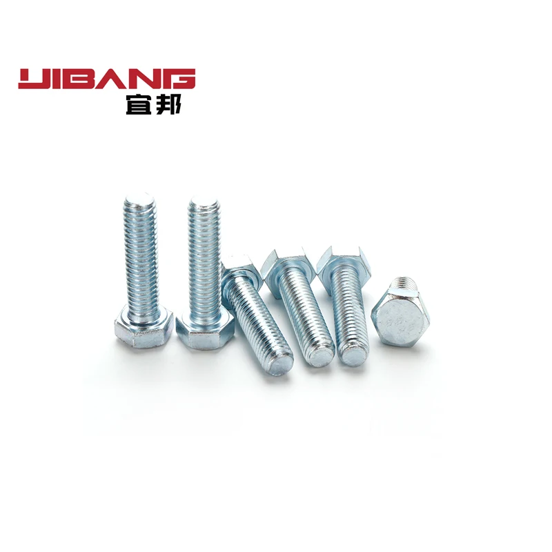 Galvanized 8.8 10.9 12.9 stainless steel hexagon bolts galvanized ex works.