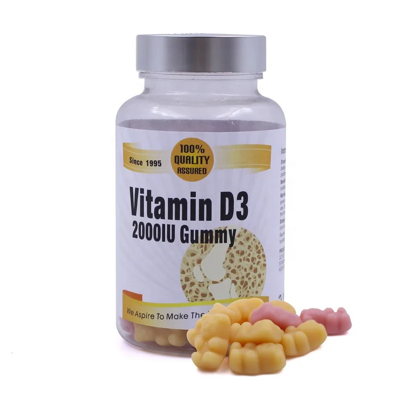 OEM High Quality GMP Certified Vitamin D3 2000Iu Gummy Bear Vitamins Candy