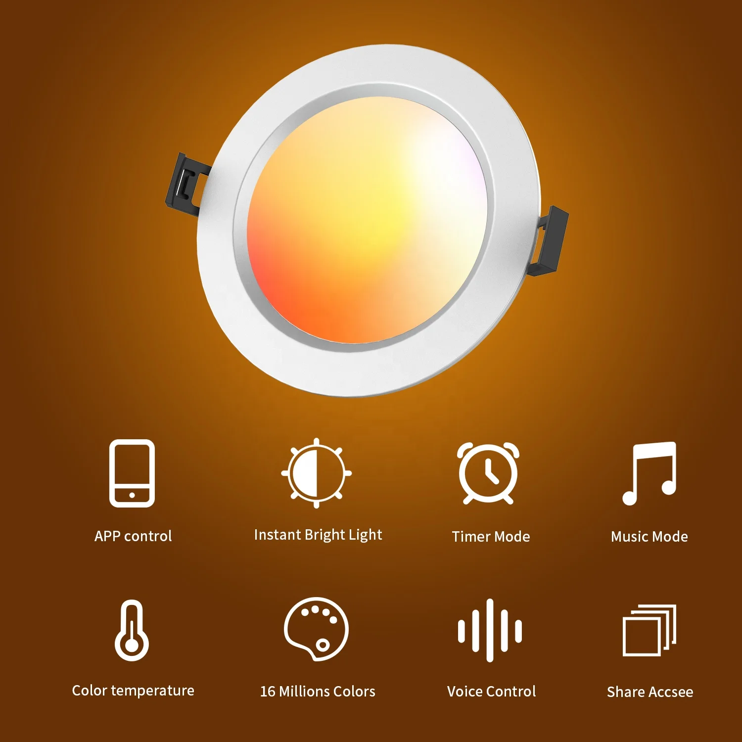 Тонкий умный Встраиваемый светодиодный RGB светильник для гостиной cob 5 Вт 9 15 с Wi-Fi управлением регулируемой яркостью антибликовый точечный