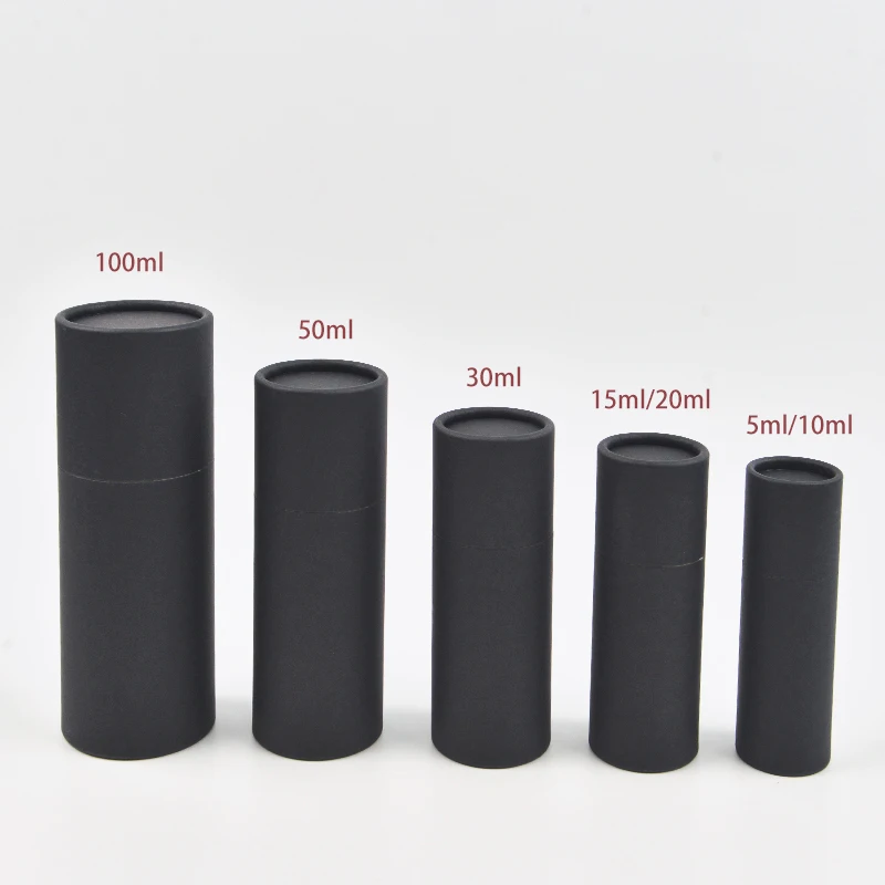 5ml 10ml 15ml 20ml 30ml 50ml 100ml stock perfume essential oil bottle recyclable cylinder tube round cardboard paper tube box