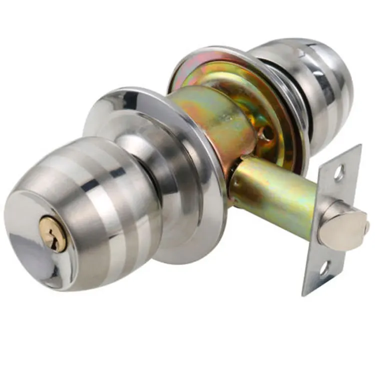 Factory Wholesale  Cerraduara Stainless Steel Brass Cylinder Zamak Cylindrical Knob Lock Round Ball Lock Privacy Bathroom Lock