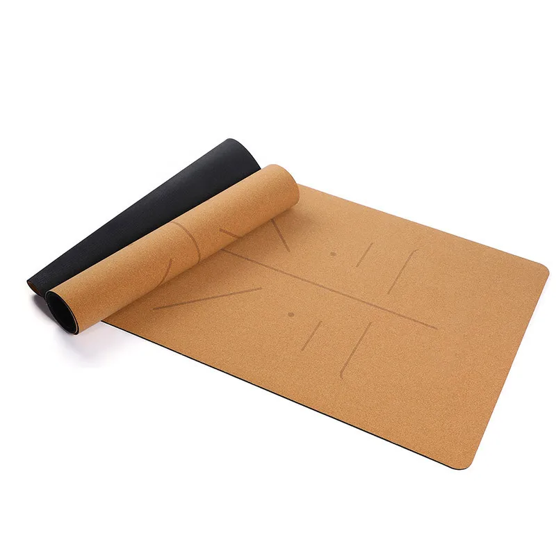 Premium Yoga Cork Mat | 5mm Thick Natural Tree Rubber Base and Bigger Mat for Extra Support