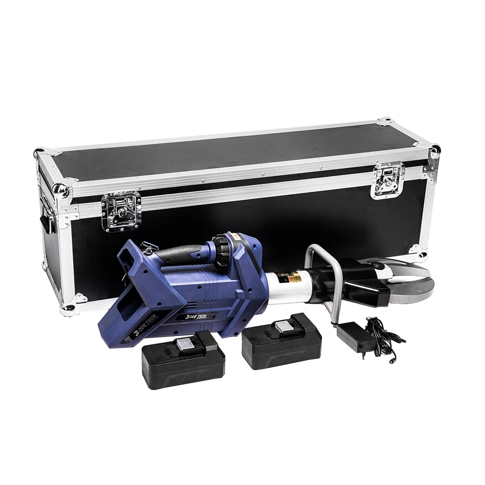 
High cutting force portable hydraulic electric rescue shear cutter. 
