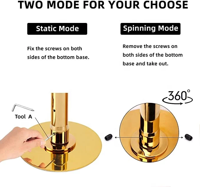 45mm Professional Spinning Golden Dance Pole For Home ,Club,Gym ,Bar