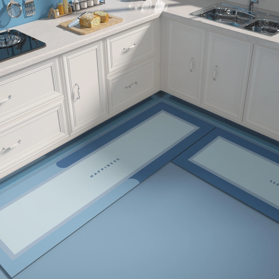 SHENGDE Anti Fatigue Floor Waterproof Foot Rubber Kitchen Stone Drying Floor Mat Non Slip Diatom Mud Kitchen Mat