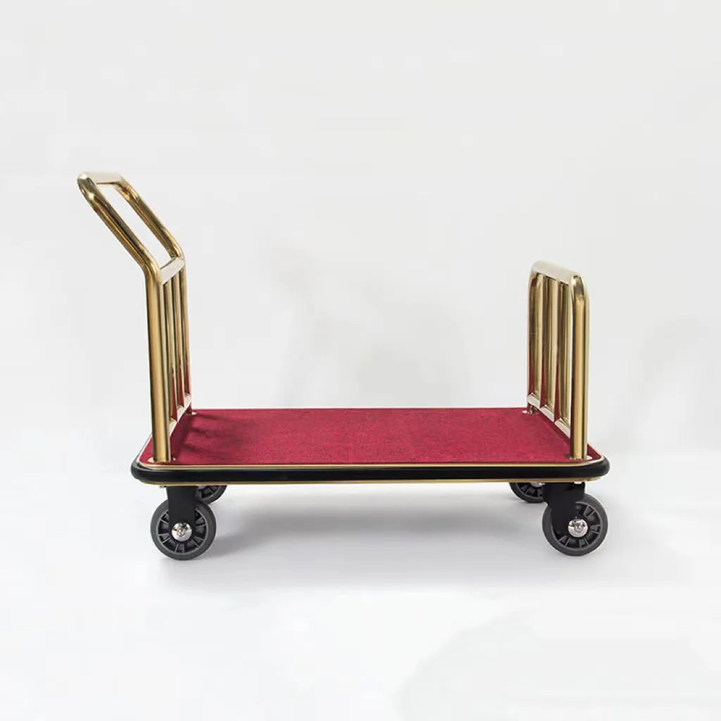 Durable Polished Brass Bellman Hotel Trolley Luggage Cart