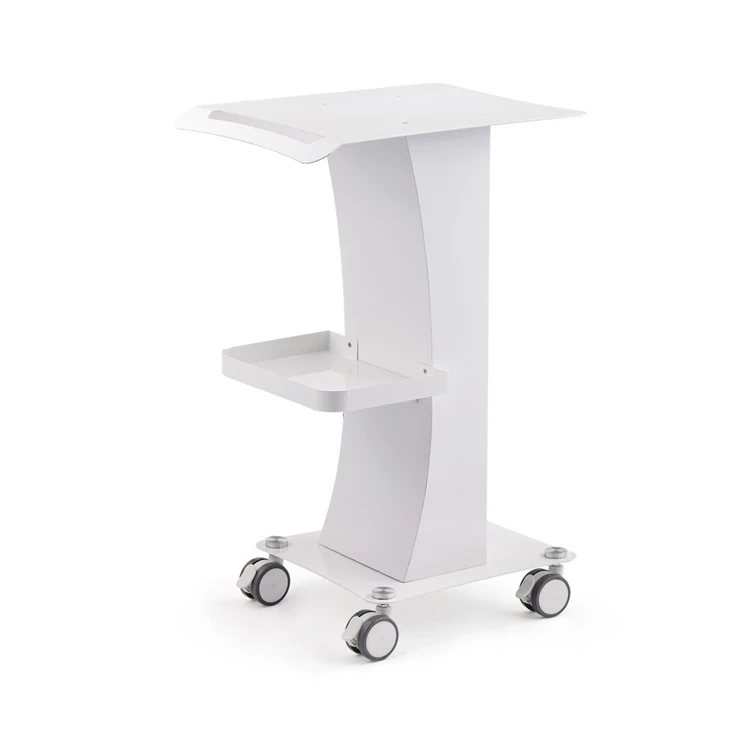Aluminium White Salon Trolley Stand For Cavitation Beauty Machine Assembled Trolley Cart SPA