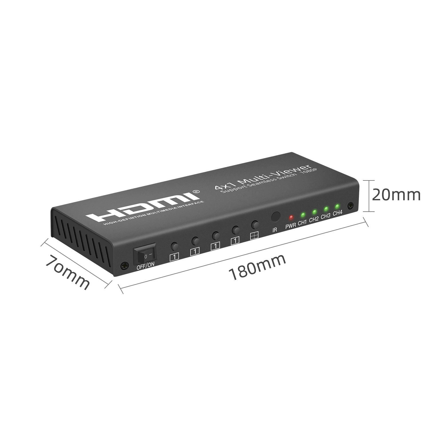 AOEYOO HD 4x1 Multi-viewer Switcher Support Seamless Switch High Quality with Different 5 Display Mode and IR Remote Be 225mhz