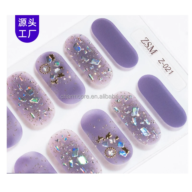 Full Cover Nail Stickers Fashion Nail Polish Nail Decoration Sparkling Glitter Self Adhesive Manicure